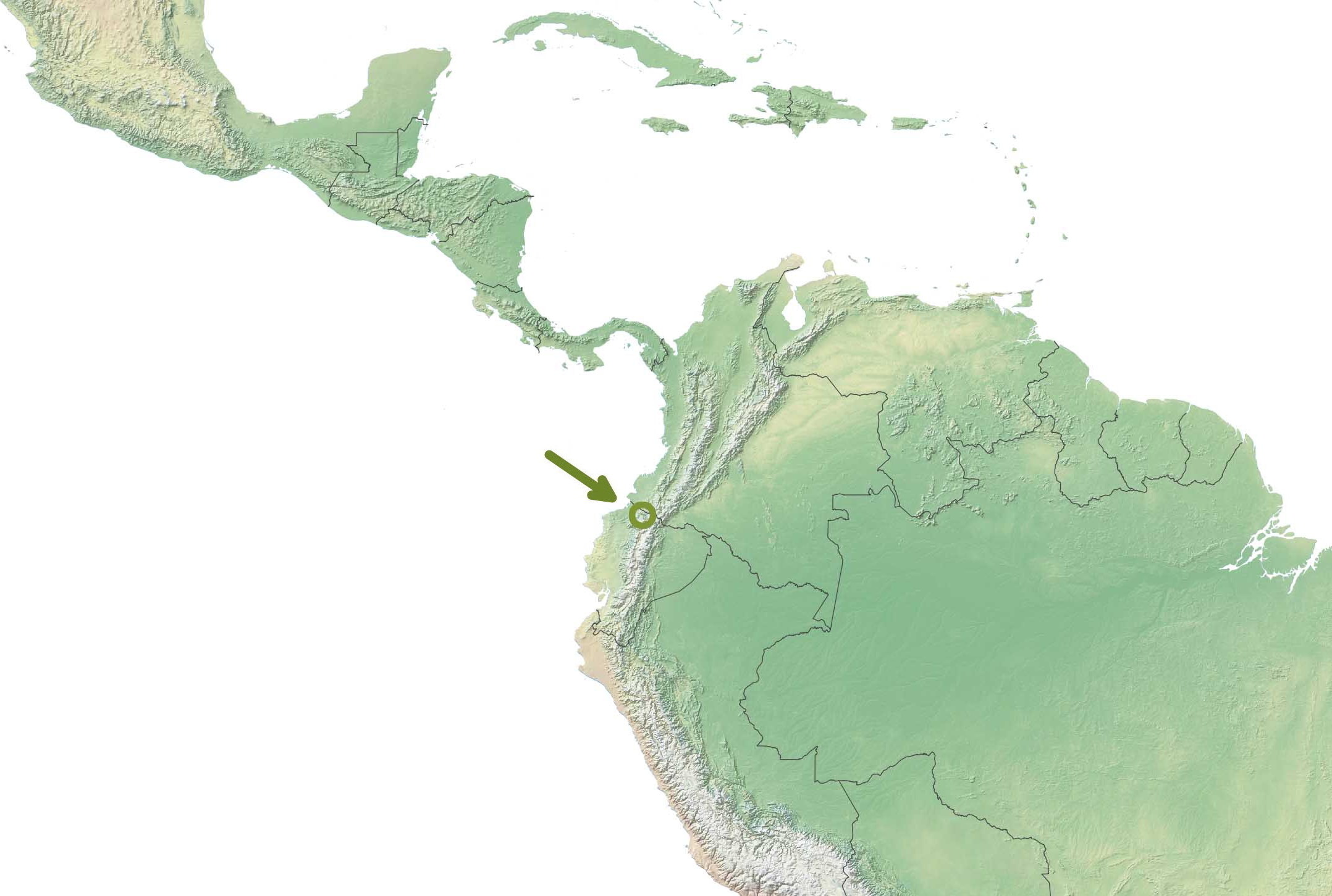 Mapa Reserva Drácula, Ecuador